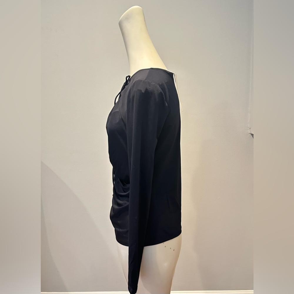 Veronica Beard Roque Ruched Tie  Back Top, Size 6 - Picture 7 of 12